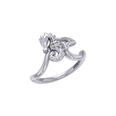 Seahorse with Wave Silver Ring TRI2430 - DiveSilver Jewelry